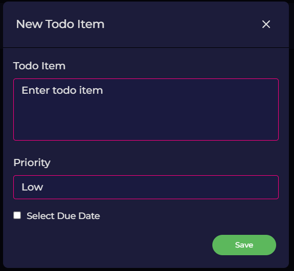 New Todo View